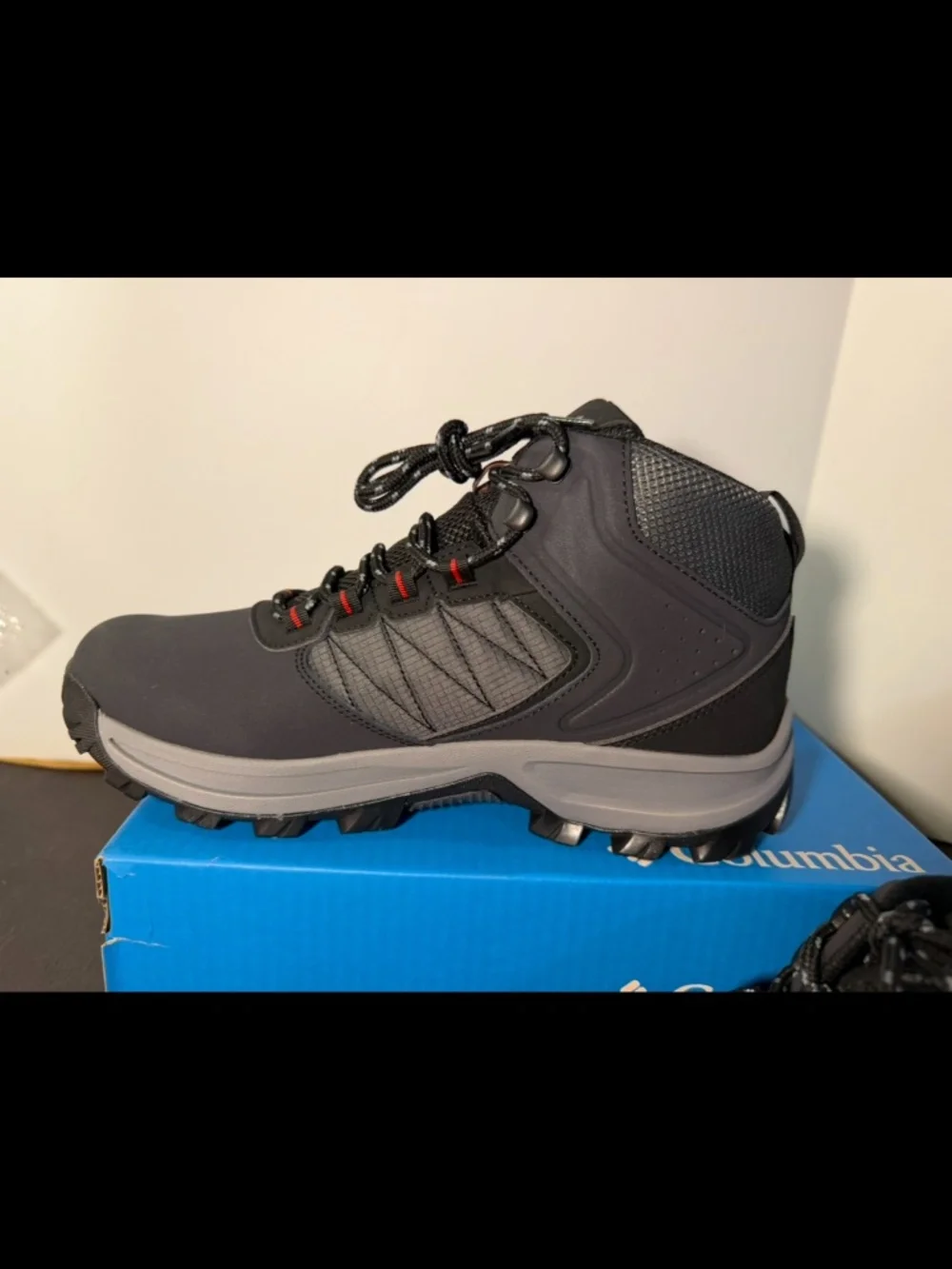 Columbia Transverse Waterproof Mid Hiking Boots Black/Grey/Steel Mens 9.5M